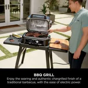 Ninja Woodfire Pro Connect XL Outdoor Electric BBQ Grill & Smoker - Black & Blue | OG901UK